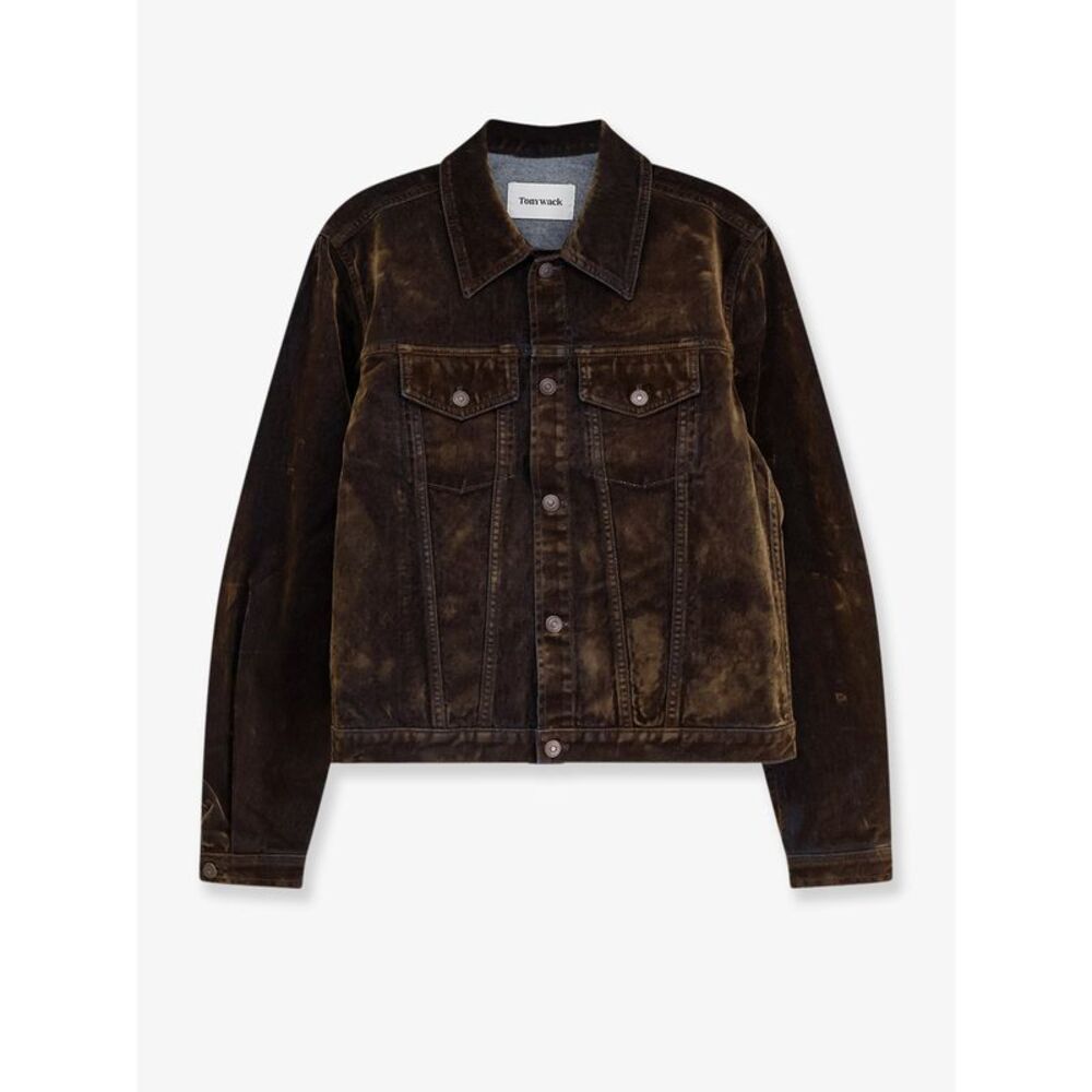 Tonywack Men Trucker Flocked Denim Jacket